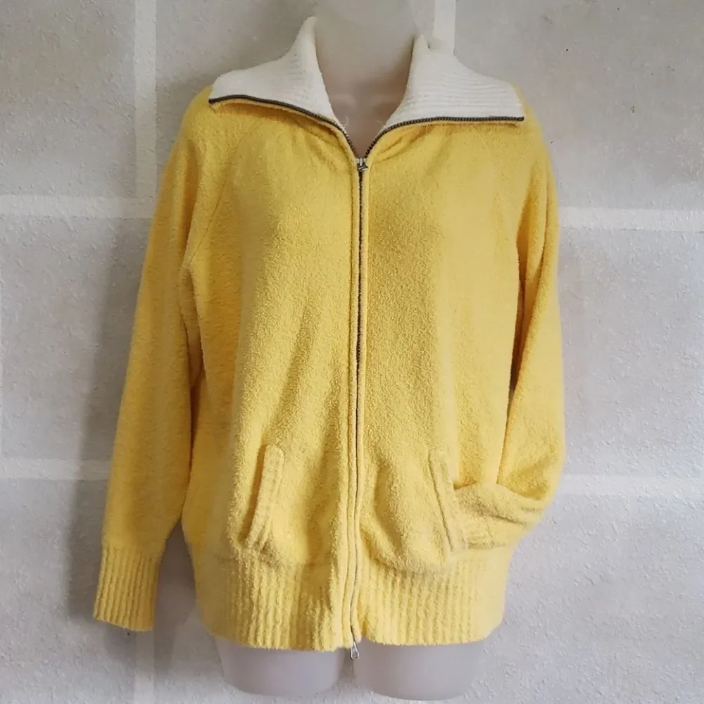 Great Northwest Yellow & White Zip-Up Coat